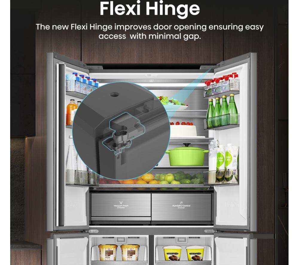 HISENSE KitchenFit RQ768N4GVE Smart Fridge Freezer - Silver Glass image number 12 of 20