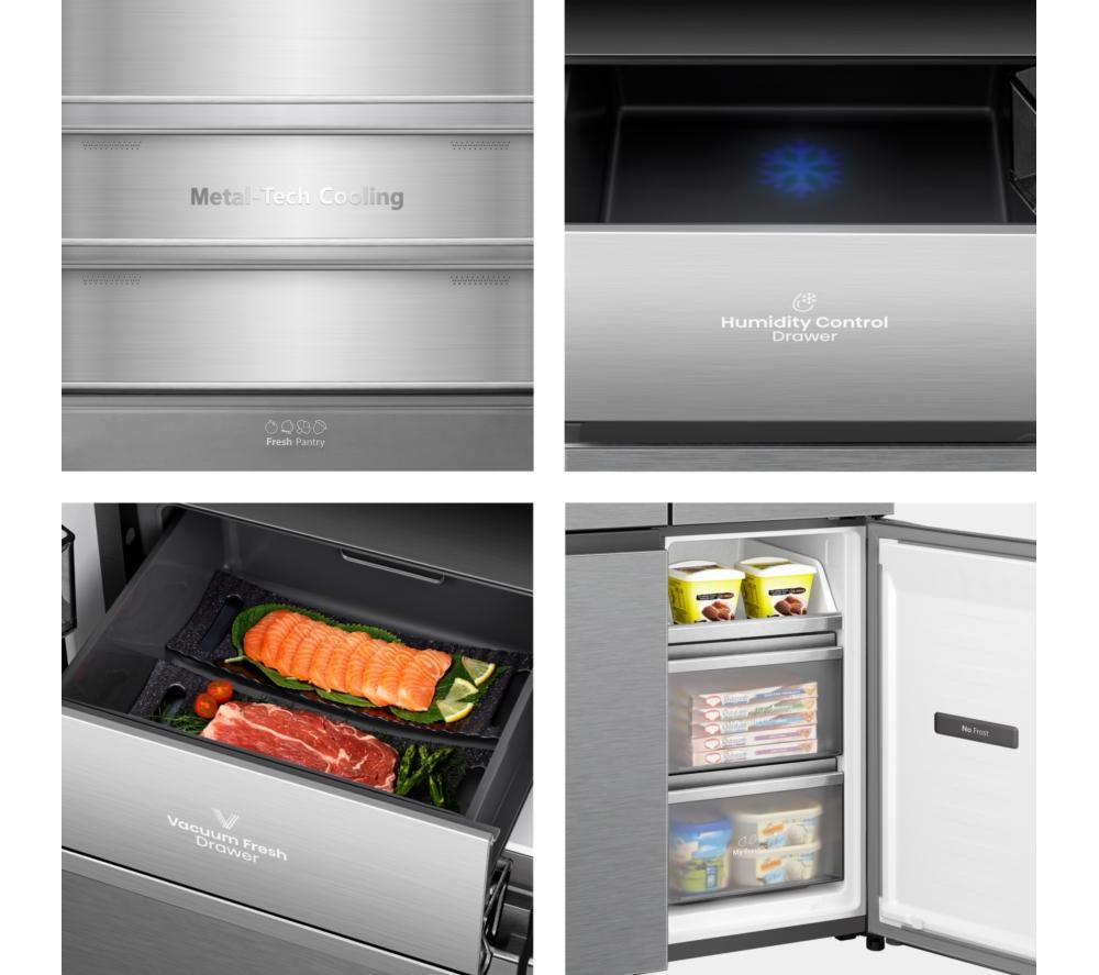 HISENSE KitchenFit RQ768N4GVE Smart Fridge Freezer - Silver Glass image number 19 of 20
