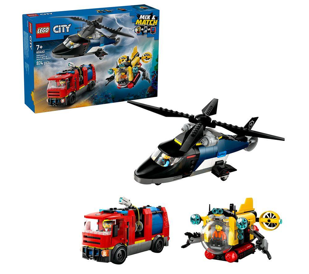 LEGO City 60462 Helicopter, Fire Engine & Submarine Remix Set image number 2 of 3