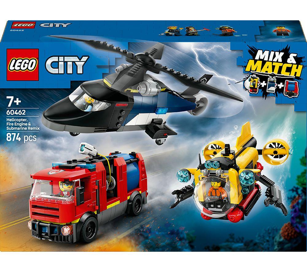 LEGO City 60462 Helicopter, Fire Engine & Submarine Remix Set image number 3 of 3