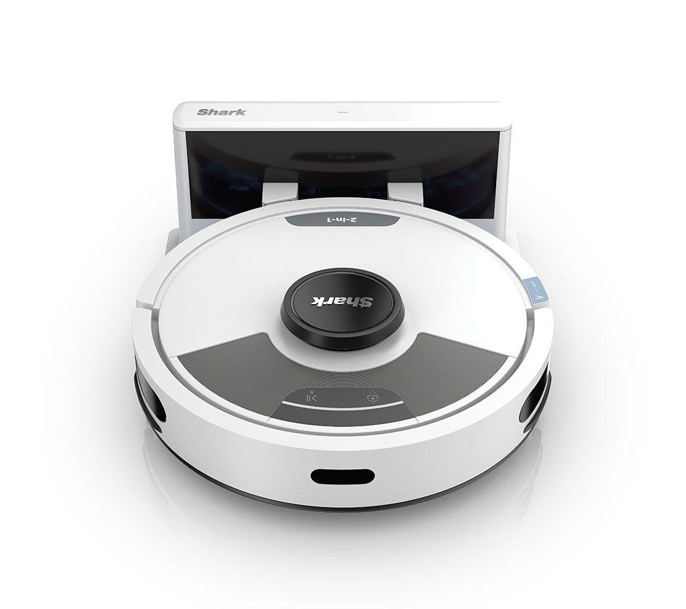 SHARK RV2620WDUKWH Matrix Plus 2-in-1 Robot Vacuum Cleaner – White & Silver, Silver/Grey,White