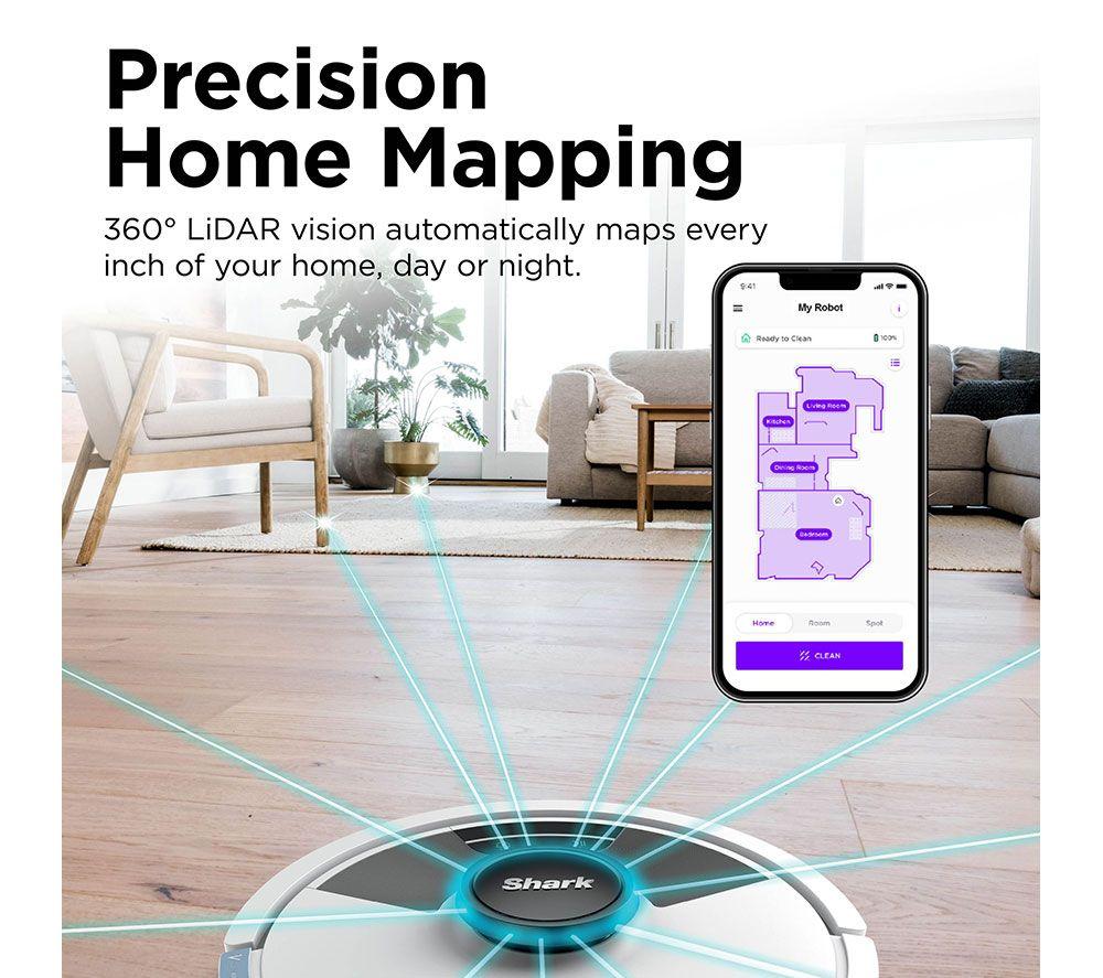 SHARK RV2620WDUKWH Matrix Plus 2-in-1 Robot Vacuum Cleaner - White & Silver image number 9 of 14