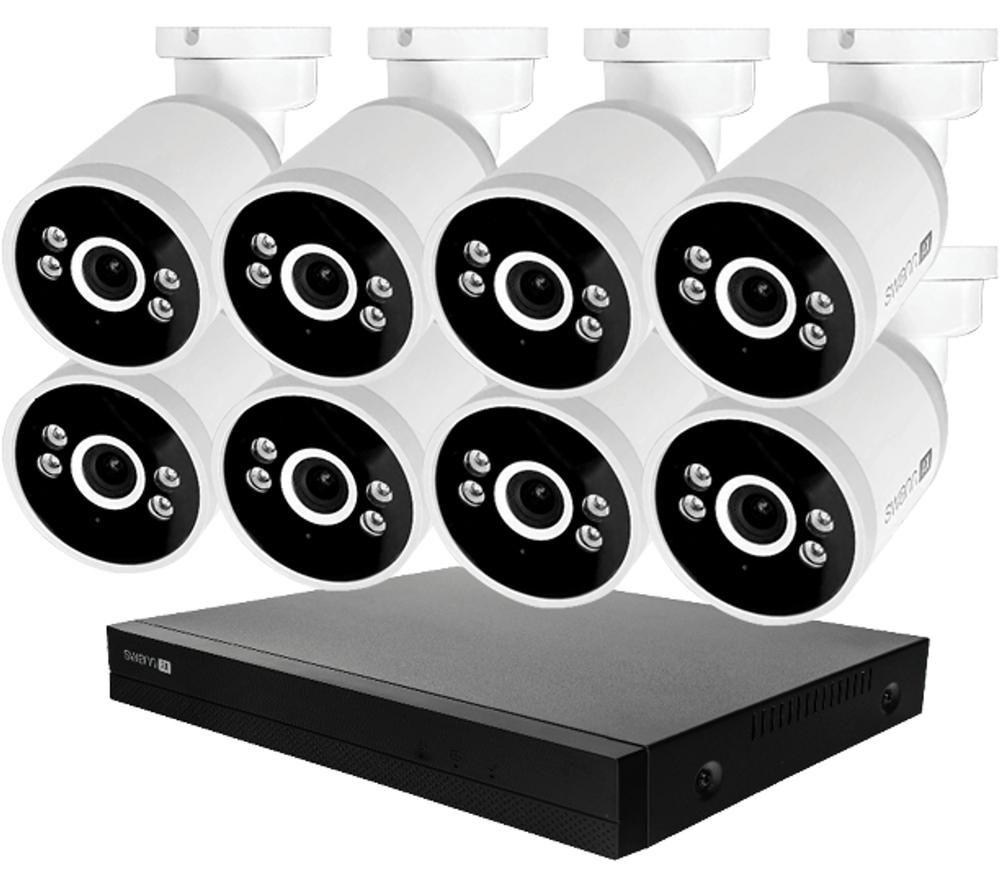 SWANN AdvancedX SWNVK-16ADVANX8B 16-channel 4K Ultra HD NVR Security System - 2TB, 8 Bullet Cameras, White,Black