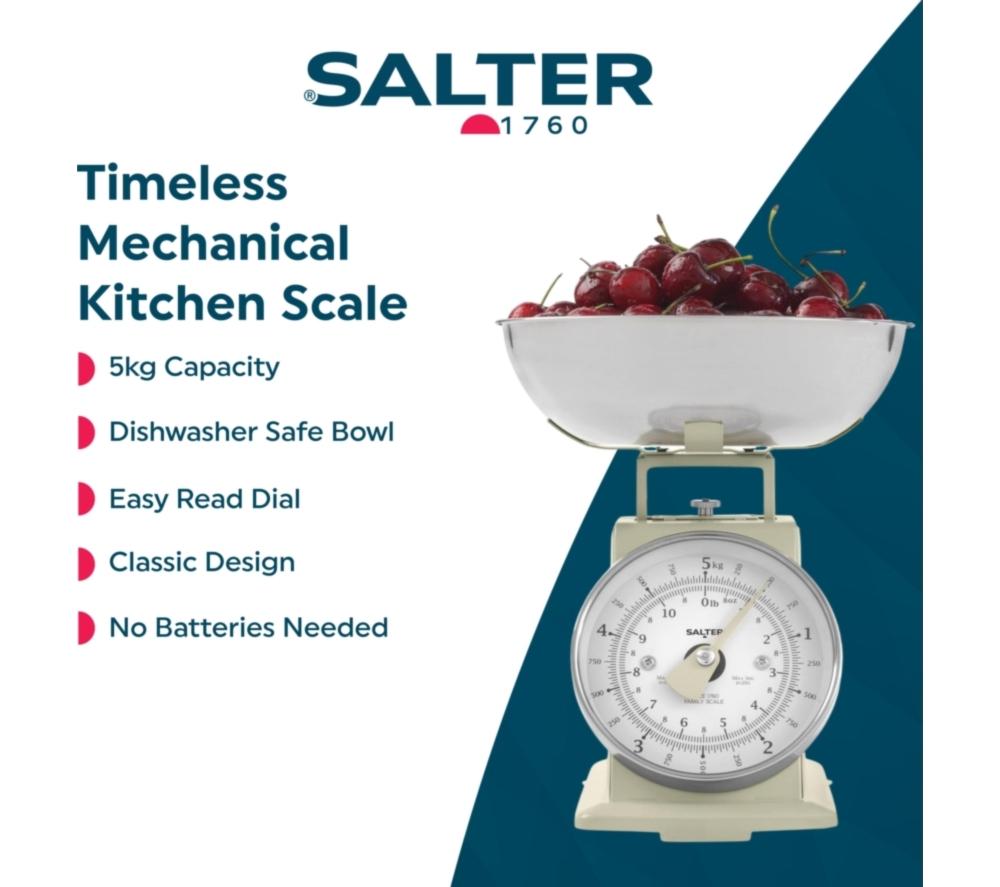 SALTER SA00562CFEU12 Timeless Mechanical Kitchen Scale - Cream image number 2 of 6