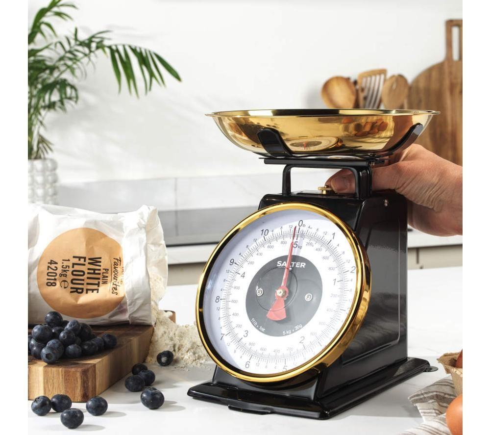 SALTER Timeless Mechanical Kitchen Scale - Gold & Black image number 3 of 6