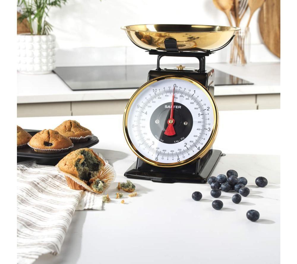 SALTER Timeless Mechanical Kitchen Scale - Gold & Black image number 5 of 6