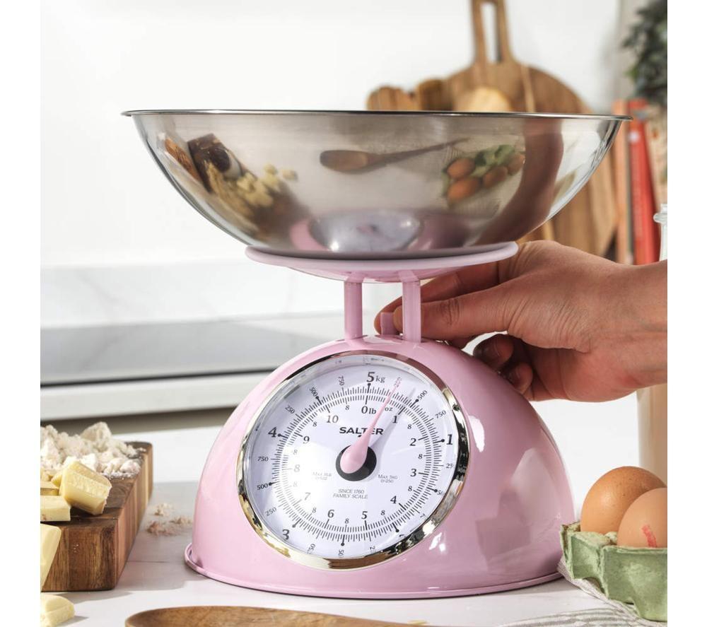 SALTER Retro Mechanical Kitchen Scale - Pink image number 3 of 6