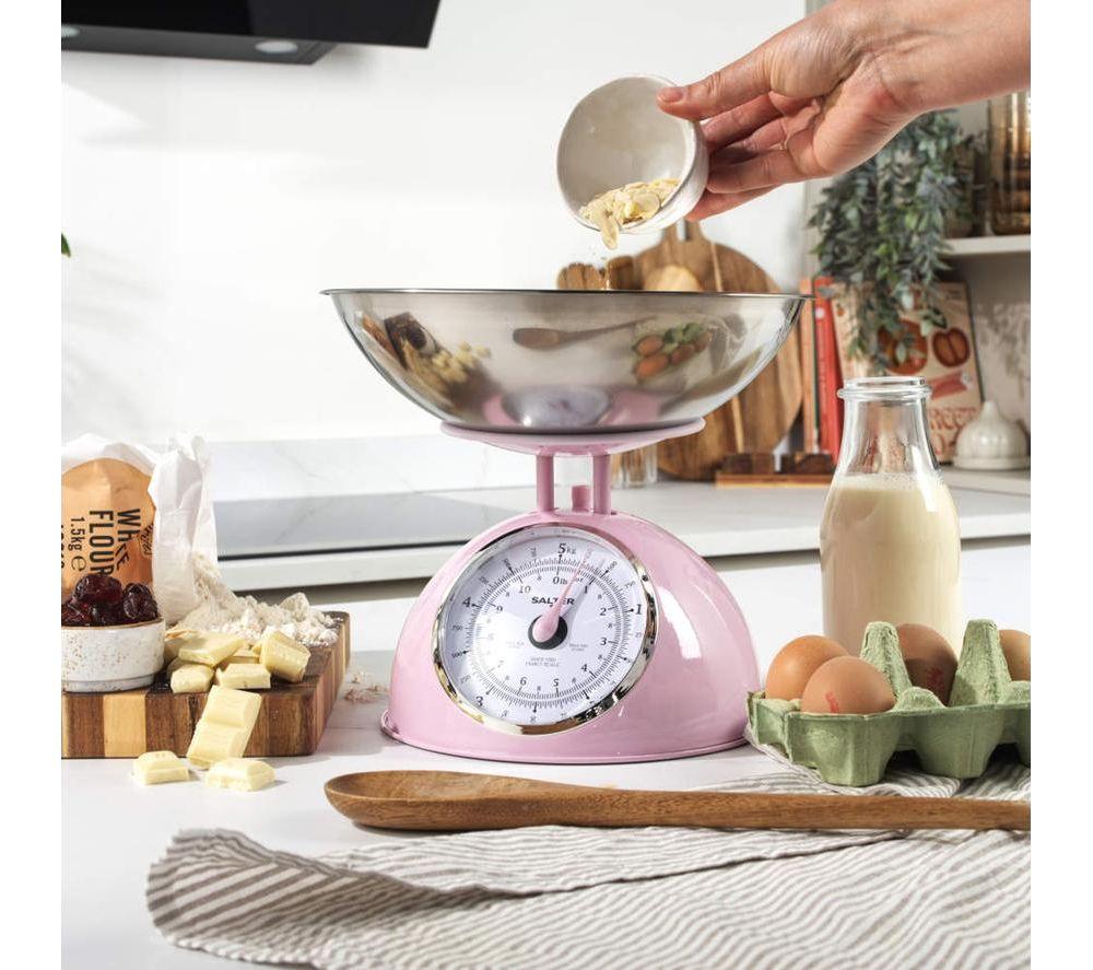 SALTER Retro Mechanical Kitchen Scale - Pink image number 4 of 6