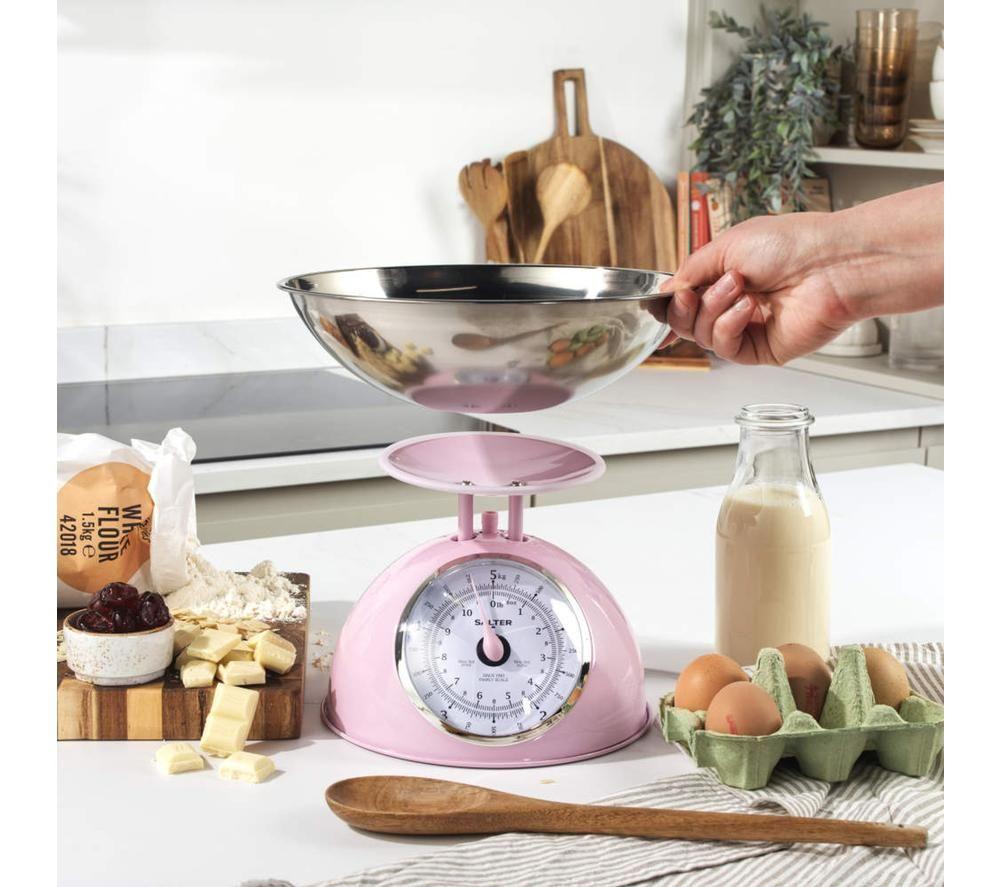 SALTER Retro Mechanical Kitchen Scale - Pink image number 5 of 6
