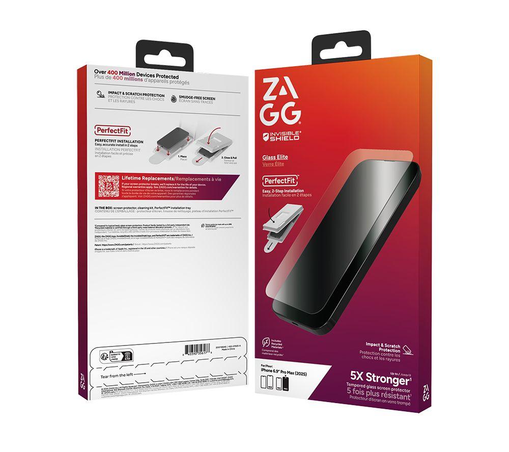 ZAGG InvisibleShield Glass Elite iPhone 17 Pro Max Screen Protector image number 3 of 3