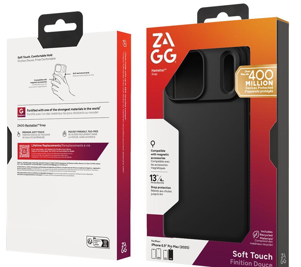 ZAGG Manhattan Snap iPhone 17 Pro Max Case - Black image number 2 of 2