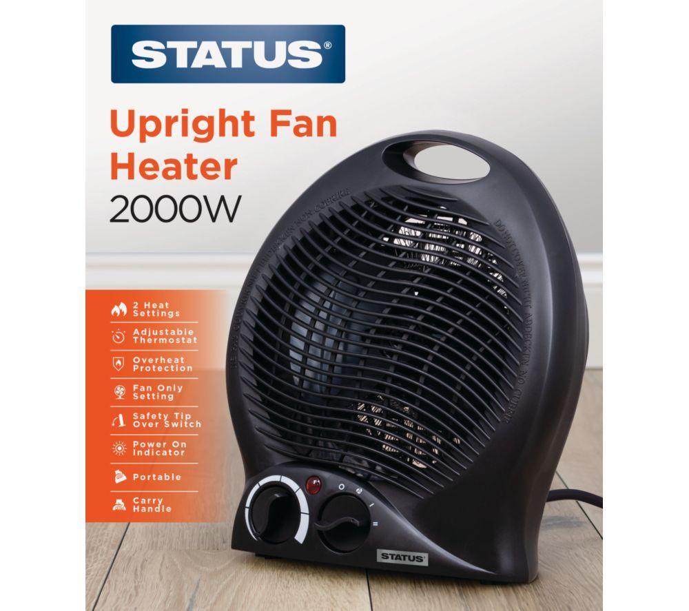 STATUS FH1PB-2000W1PKB6 Portable Hot & Cool Fan Heater - Black