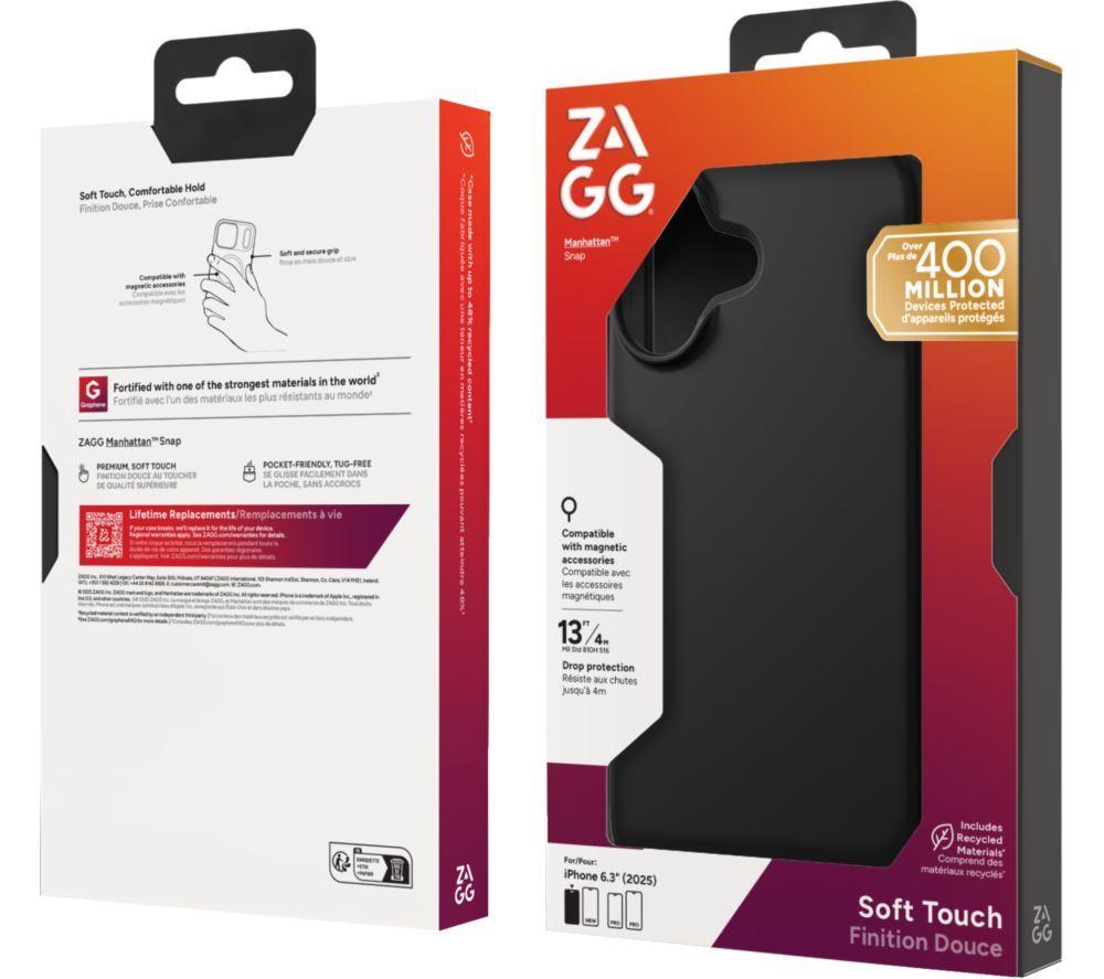 ZAGG Manhattan Snap iPhone 17 Case - Black image number 2 of 3