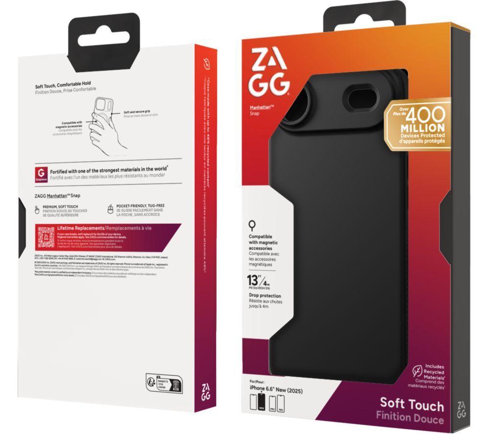ZAGG Manhattan Snap iPhone Air Case - Black image number 2 of 2