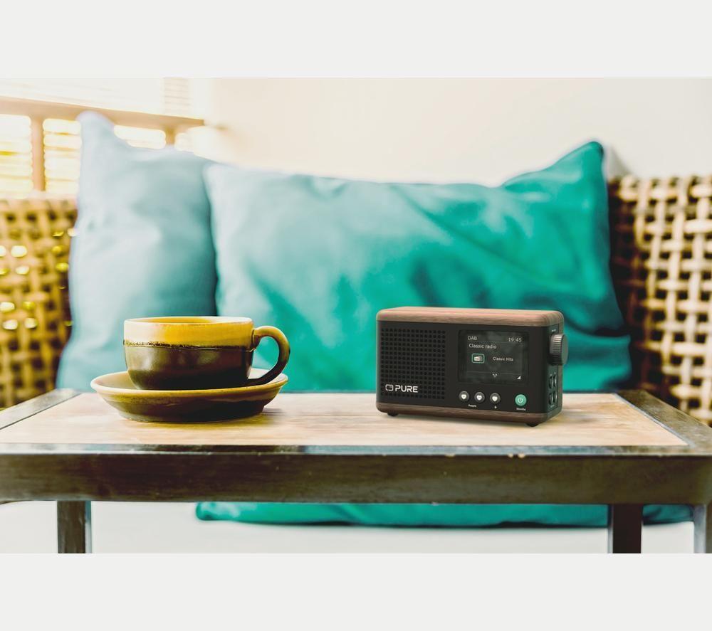 PURE Classic Mini Portable DAB+/FM Bluetooth Radio - Walnut & Coffee Black image number 3 of 6