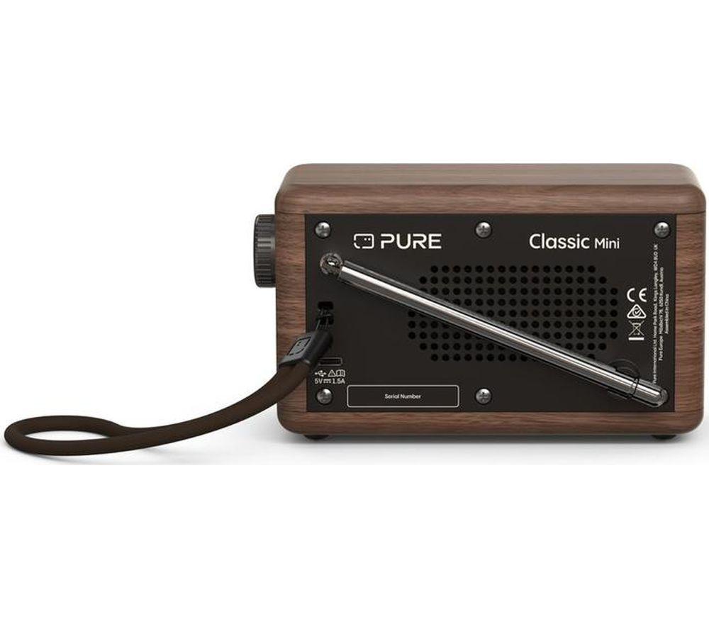 PURE Classic Mini Portable DAB+/FM Bluetooth Radio - Walnut & Coffee Black image number 4 of 6