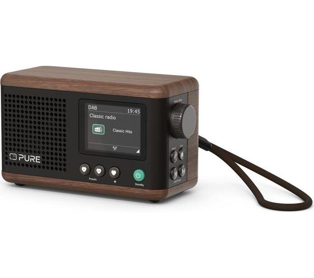 PURE Classic Mini Portable DAB+/FM Bluetooth Radio - Walnut & Coffee Black image number 6 of 6