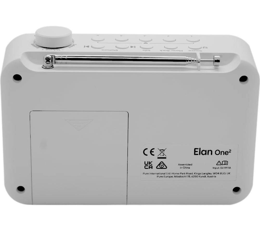 PURE Elan One 2 DAB+/FM Bluetooth Radio - White image number 6 of 8