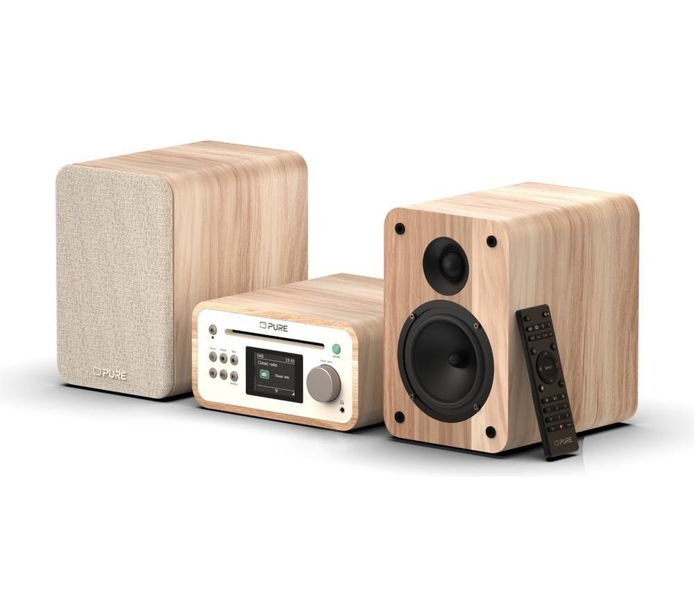 PURE Classic Stereo Mini Hi-Fi System - Cotton White & Oak image number 5 of 5