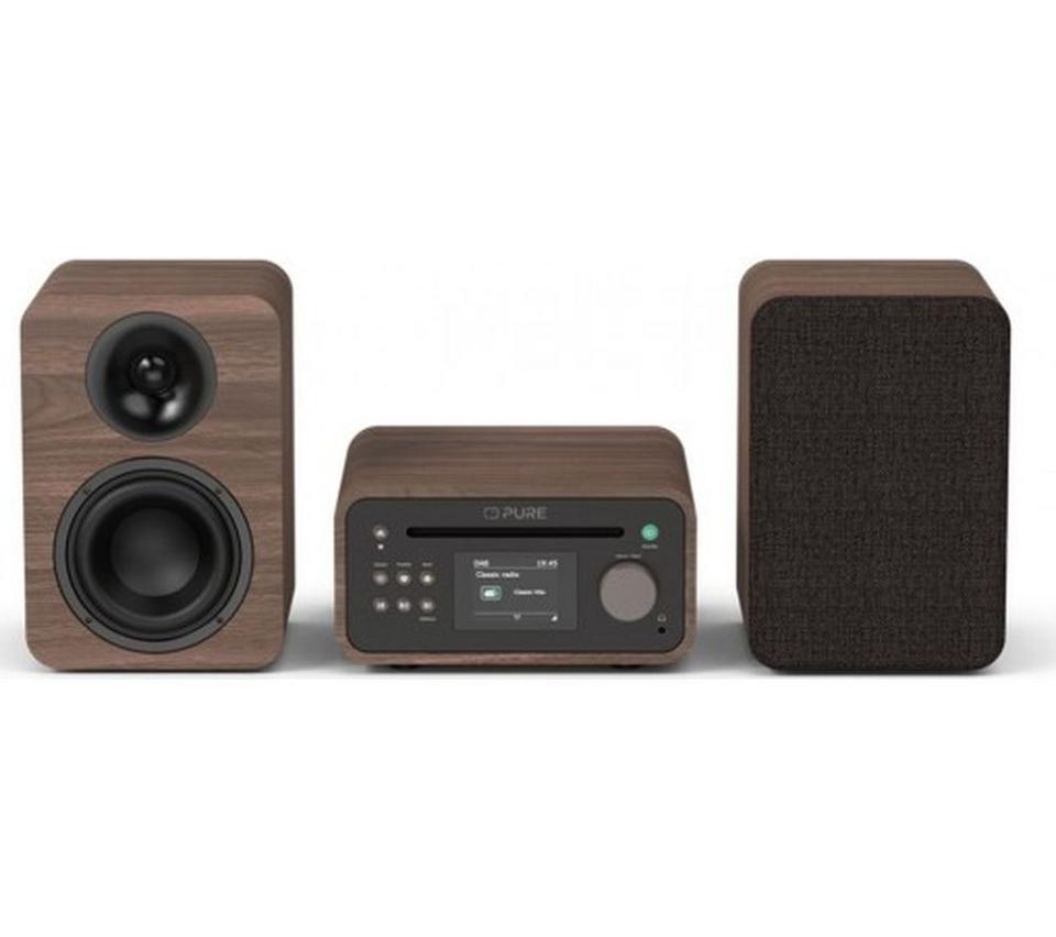PURE Classic Stereo Mini Hi-Fi System - Coffee Brown & Walnut