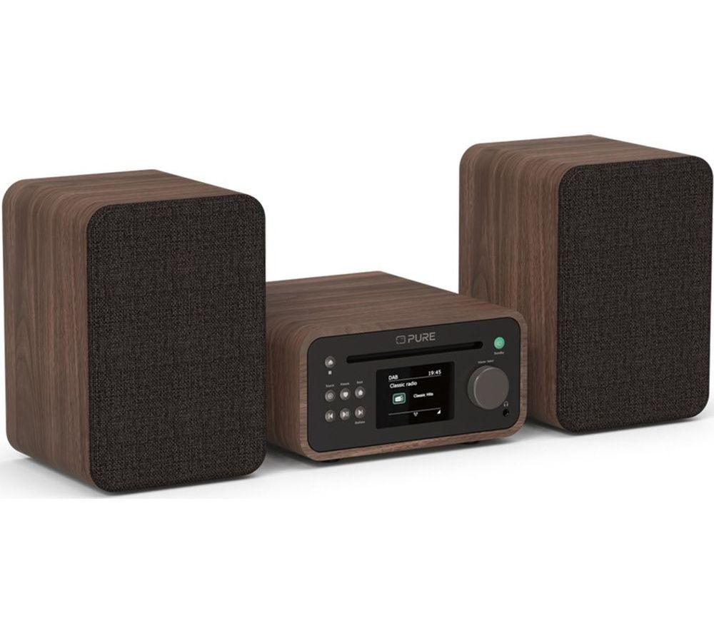 PURE Classic Stereo Mini Hi-Fi System - Coffee Brown & Walnut image number 2 of 2