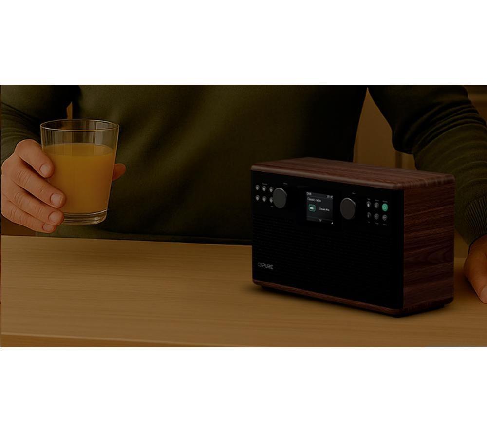 PURE Classic H6 DAB+/FM Bluetooth Radio - Coffee Black & Walnut image number 2 of 2