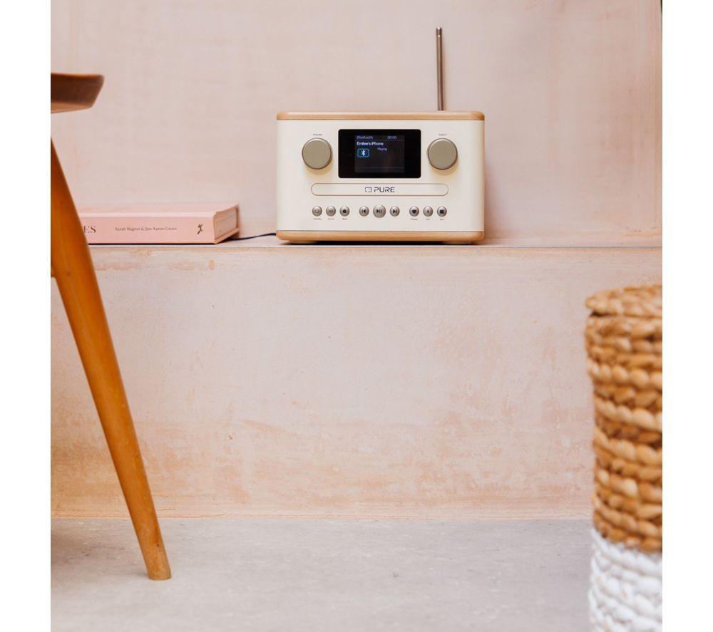 PURE Classic C-D4 DAB+/FM Bluetooth Radio - Cotton White & Oak image number 2 of 6
