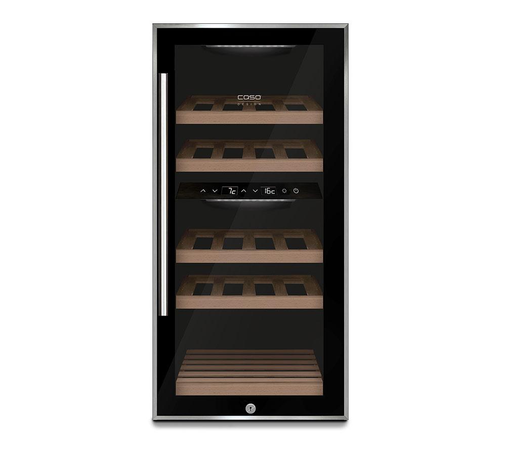 CASO WineComfort 24 Wine Cooler – Black, Black