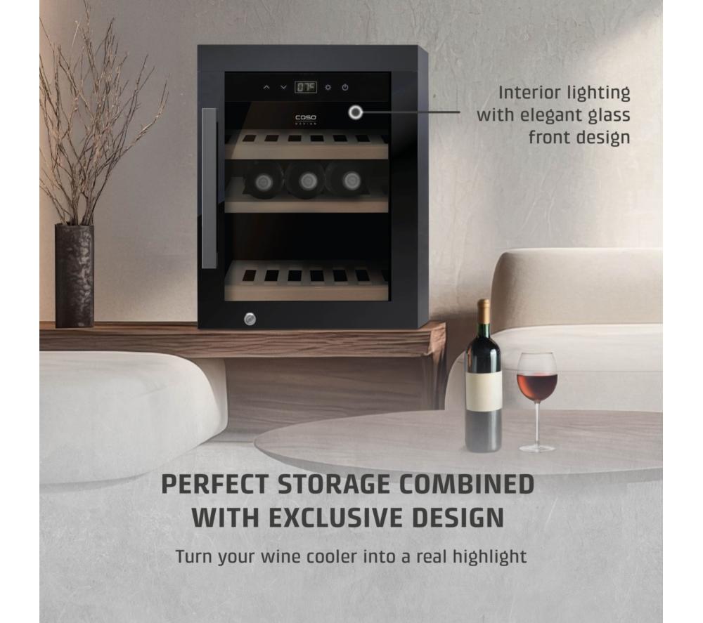 CASO 716 WineExclusive 12 Wine Cooler - Black image number 8 of 8