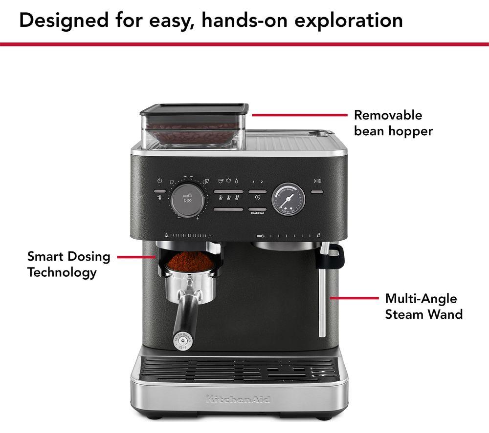 KITCHENAID 5KES6551BBK Bean to Cup Espresso Machine - Cast Iron Black image number 5 of 8