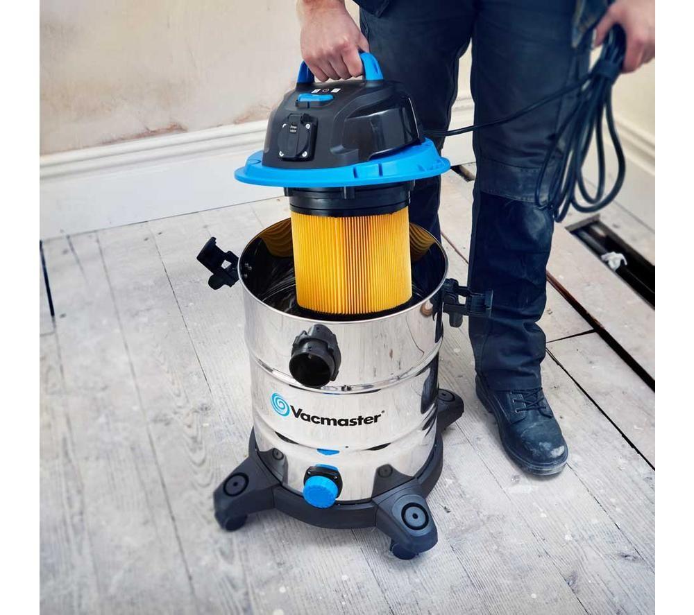 VACMASTER Power 30 PTO Cylinder Wet & Dry Vacuum Cleaner - Silver & Black image number 5 of 15