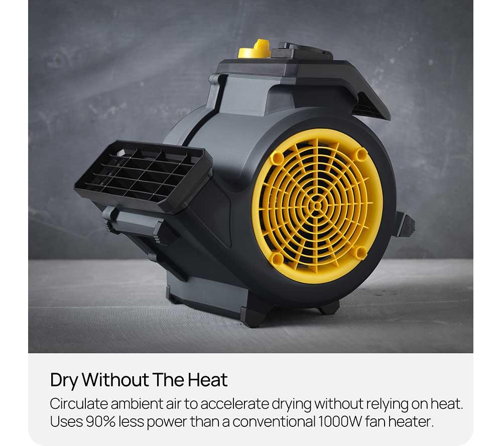 VACMASTER Power AM518 Air Mover Floor Fan with Adjustable Airflow - Black & Yellow image number 8 of 9