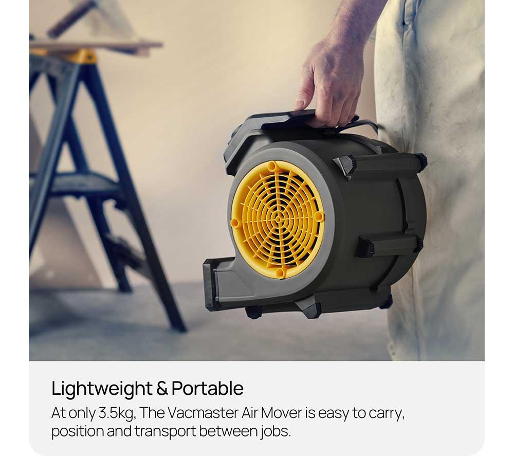 VACMASTER Power AM518 Air Mover Floor Fan with Adjustable Airflow - Black & Yellow image number 9 of 9