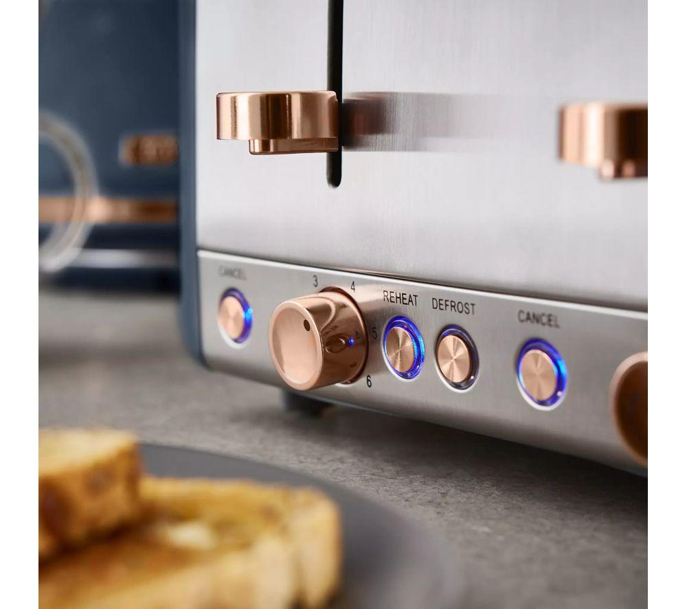 TOWER Cavaletto 4-Slice Toaster and Kettle Bundle - Midnight Blue image number 3 of 7