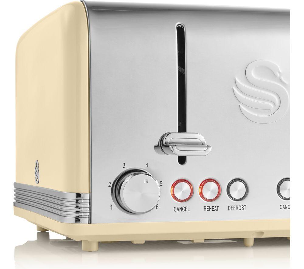 SWAN Retro 4-Slice Toaster & Jug Kettle Bundle - Cream image number 4 of 8
