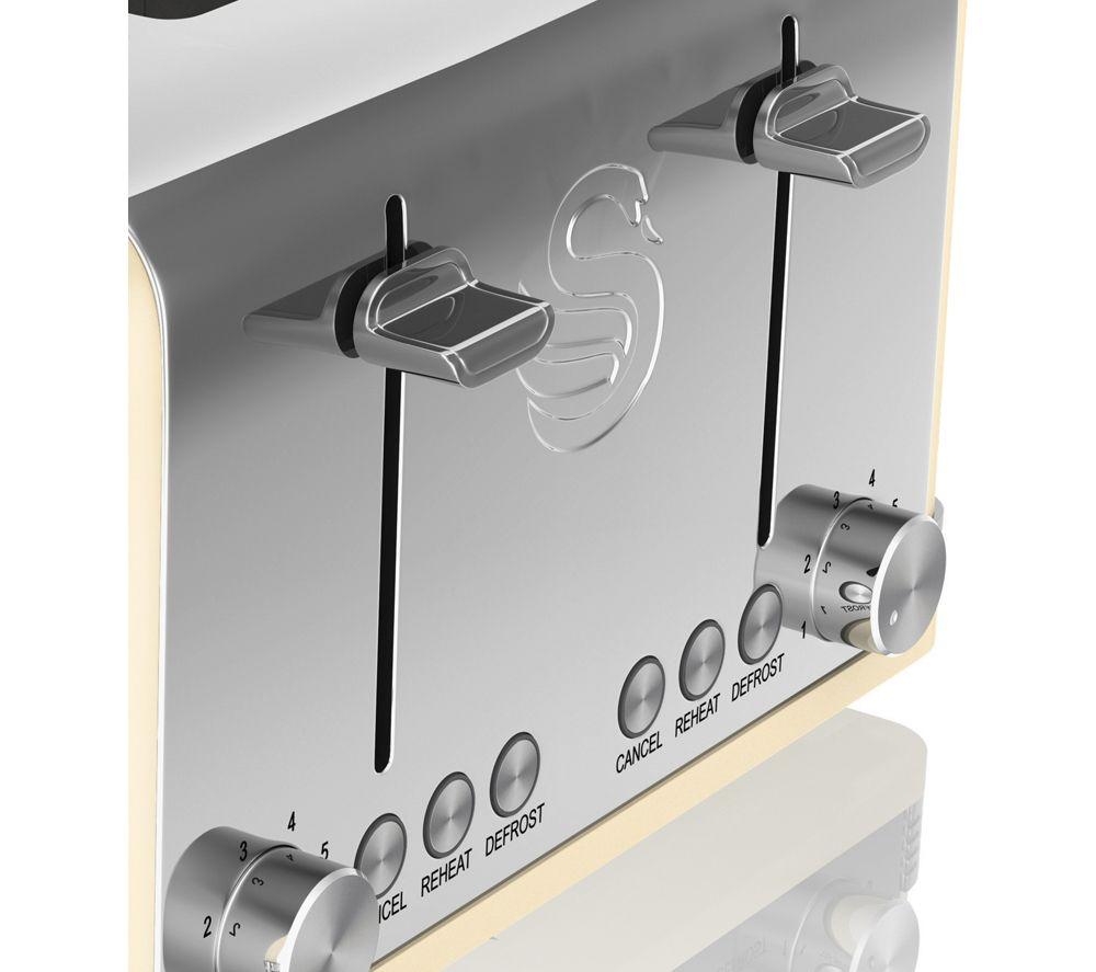 SWAN Retro 4-Slice Toaster & Jug Kettle Bundle - Cream image number 5 of 8