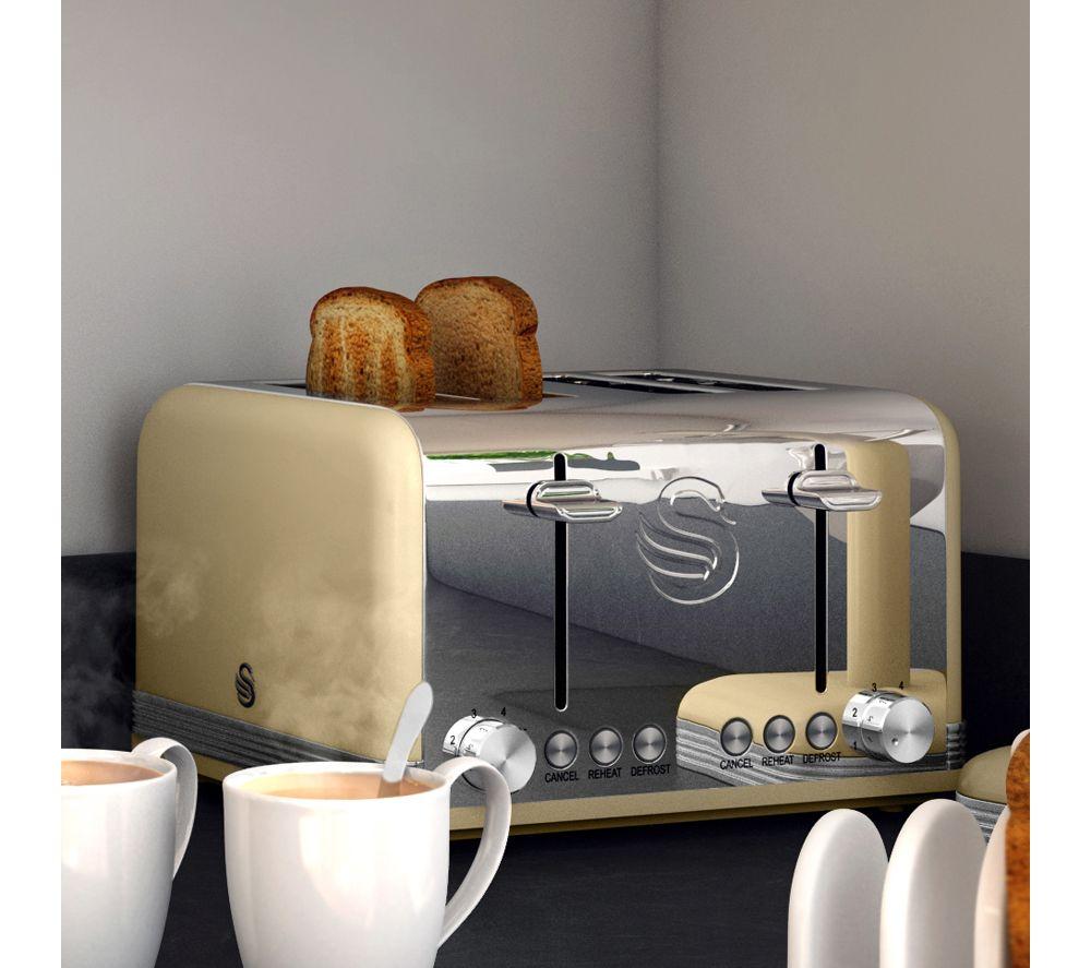 SWAN Retro 4-Slice Toaster & Jug Kettle Bundle - Cream image number 6 of 8