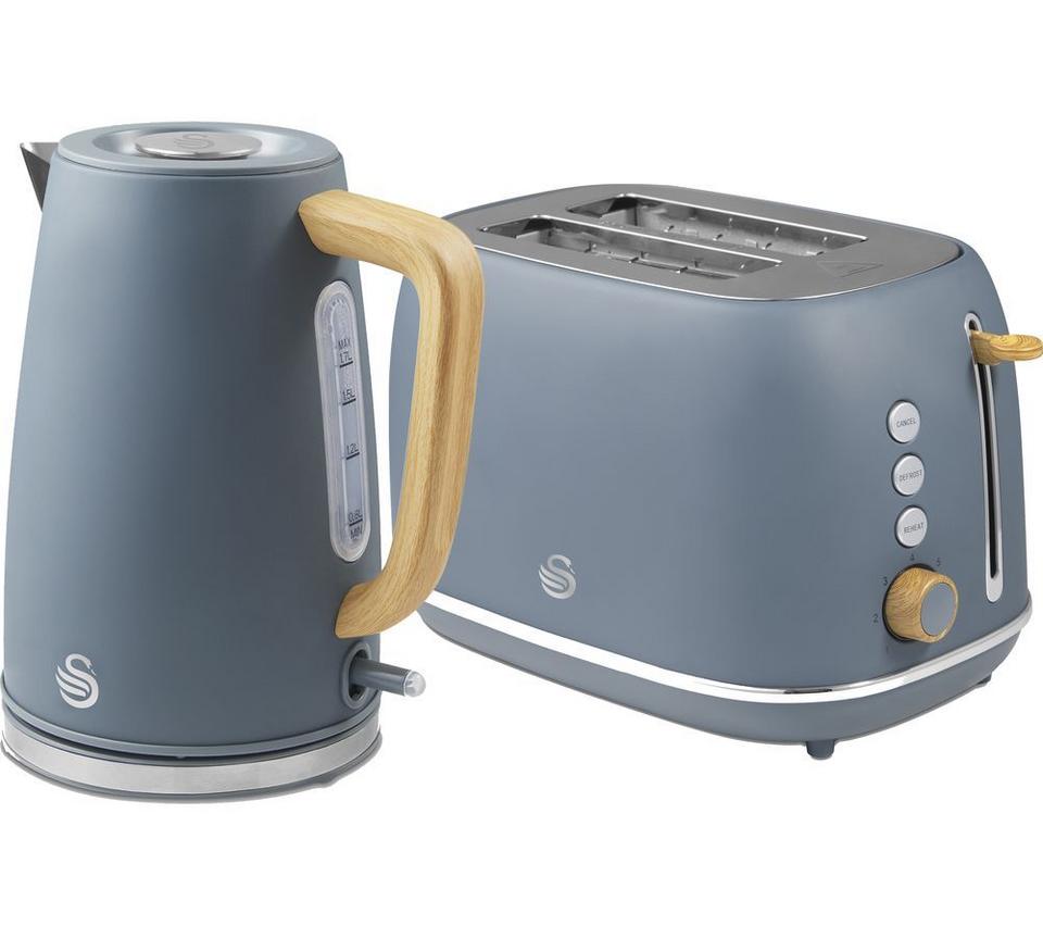 SWAN Fjord 2-Slice Toaster & Jug Kettle Bundle - Grey