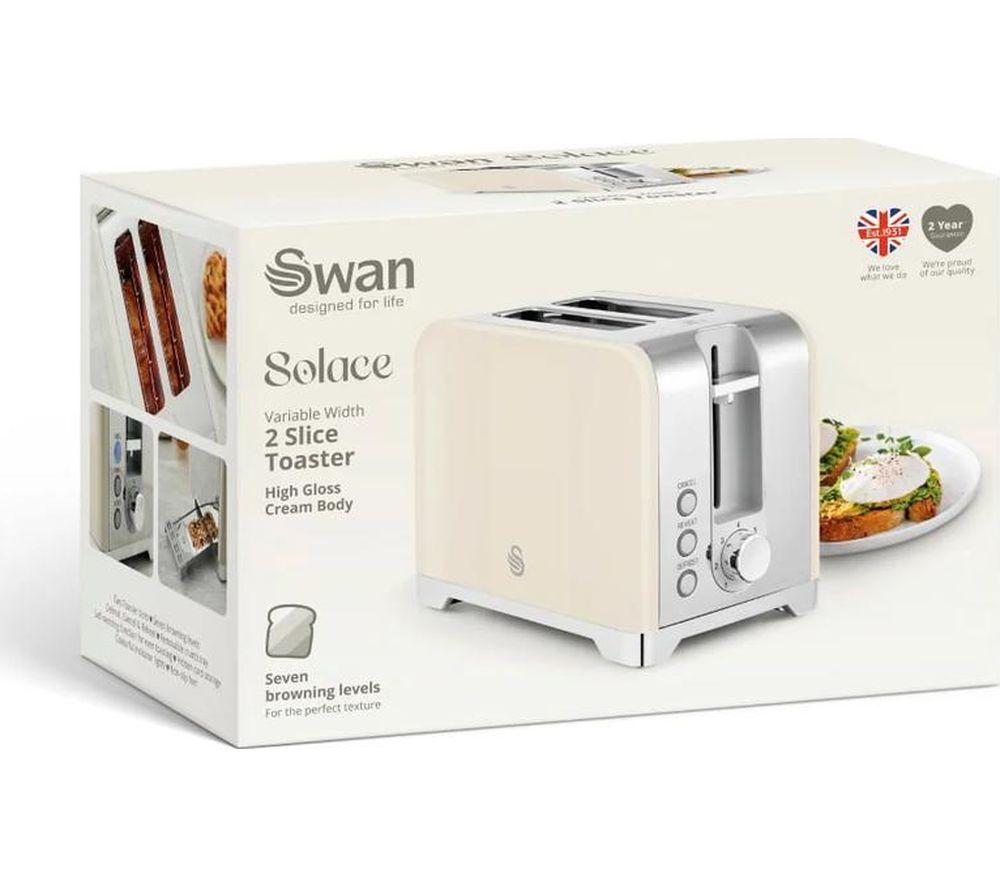SWAN Solace ST19031CRM 2-Slice Toaster - Cream image number 7 of 7