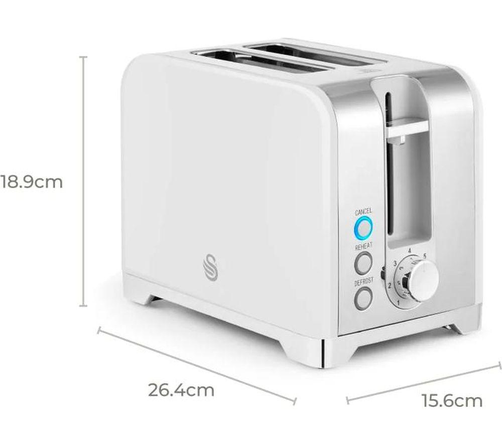 SWAN Solace ST19031WHT 2-Slice Toaster - White image number 2 of 8