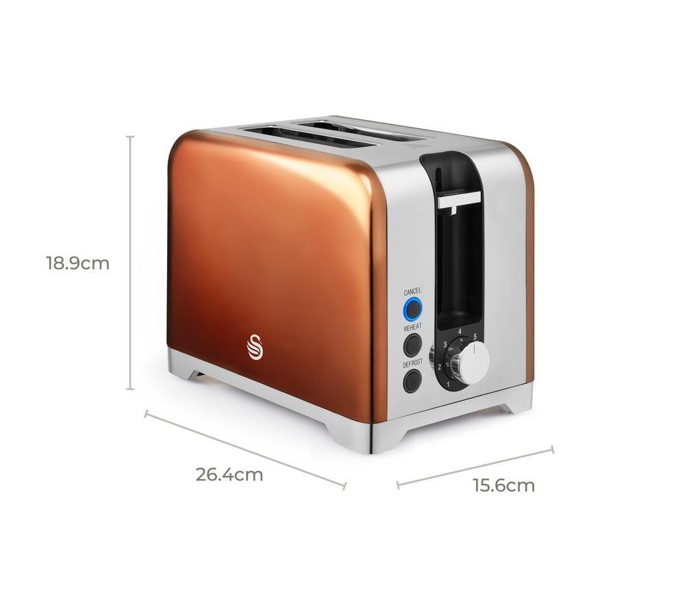 SWAN Solace ST19031COP 2-Slice Toaster - Copper image number 2 of 6