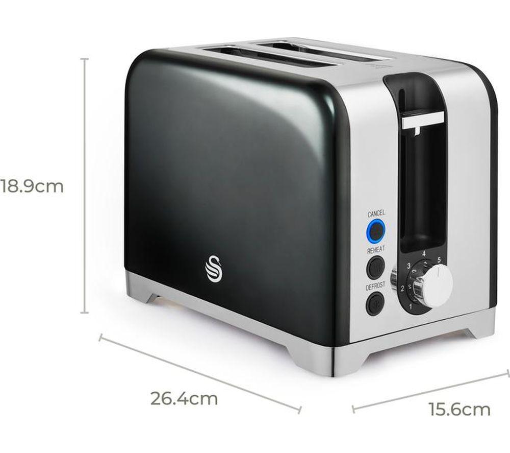 SWAN Solace ST19031GRP 2-Slice Toaster - Graphite image number 3 of 5