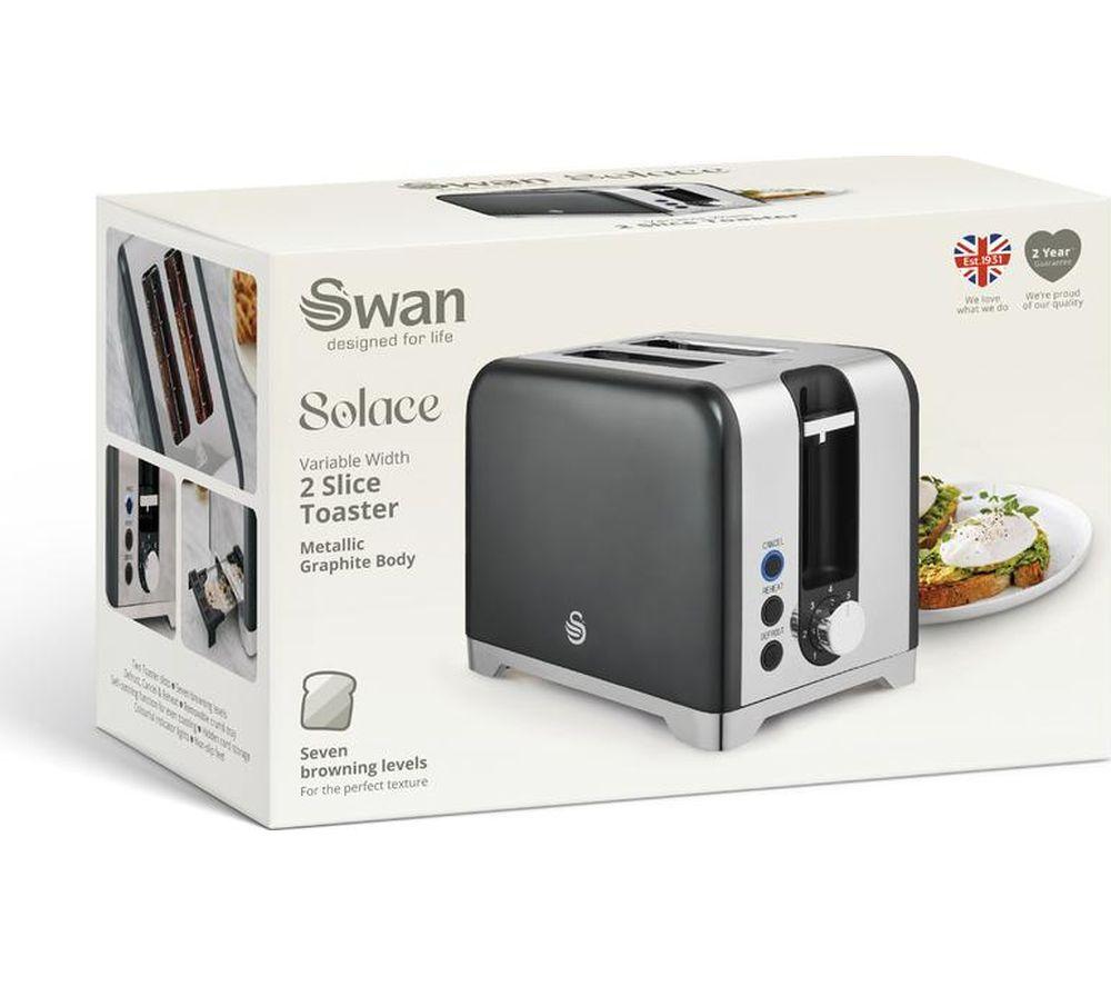 SWAN Solace ST19031GRP 2-Slice Toaster - Graphite image number 5 of 5