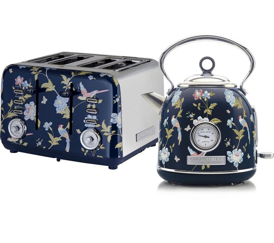 VQ Laura Ashley EEJB307 4-Slice Toaster & Traditional Kettle Bundle - Elveden Navy
