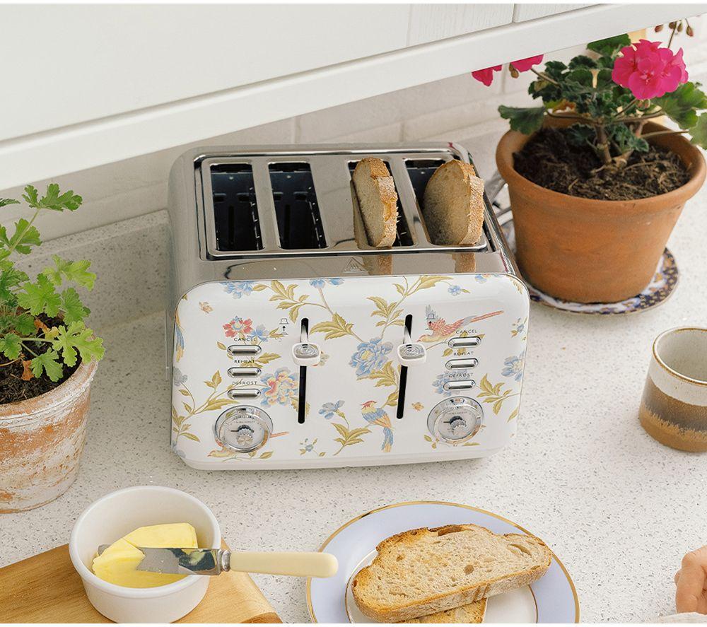 VQ Laura Ashley EEJB308 4-Slice Toaster & Dome Kettle Bundle - Elveden White image number 10 of 12