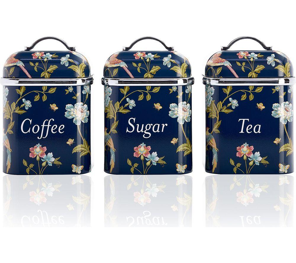 VQ Laura Ashley 3-Piece Canister Set - Elveden Navy, Blue
