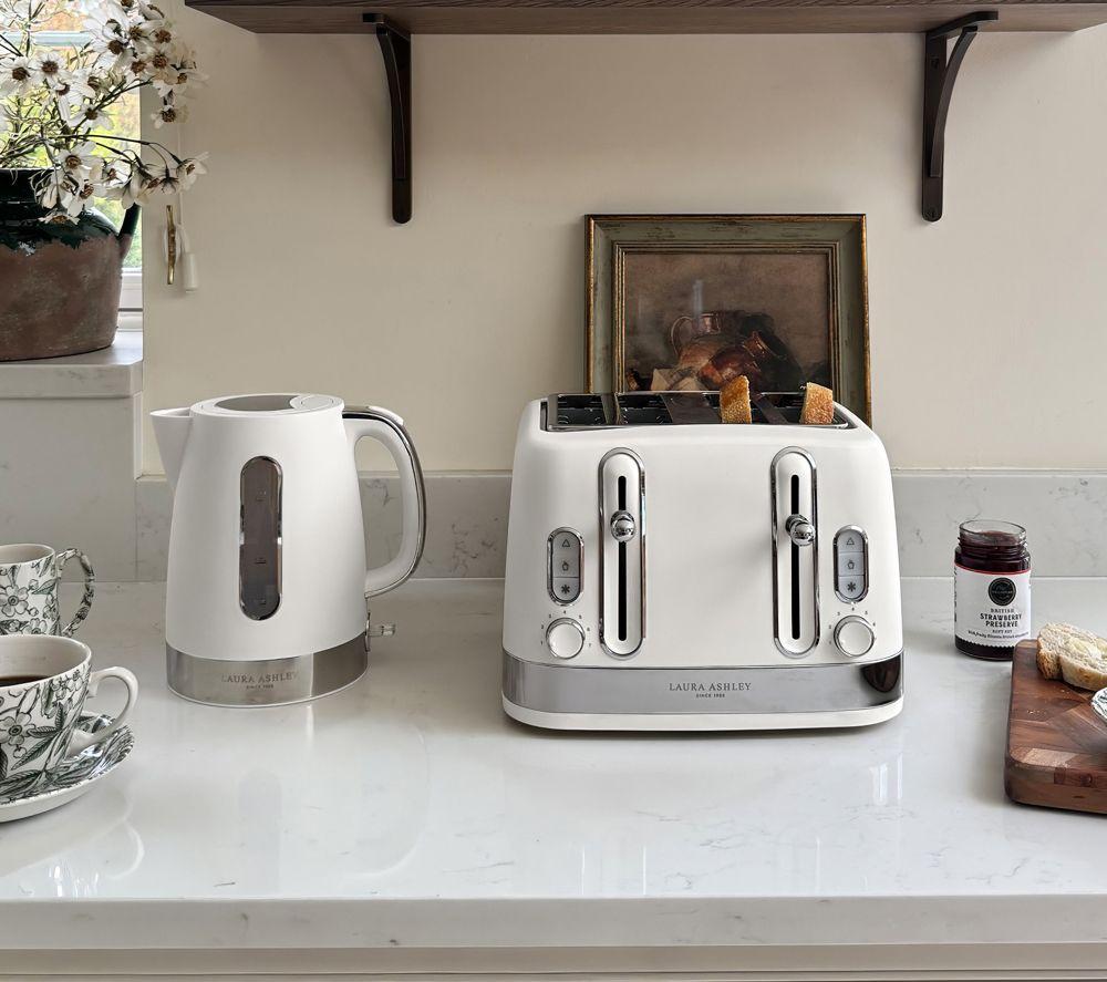 Buy VQ Laura Ashley 4-Slice Toaster - Cotton White | Currys