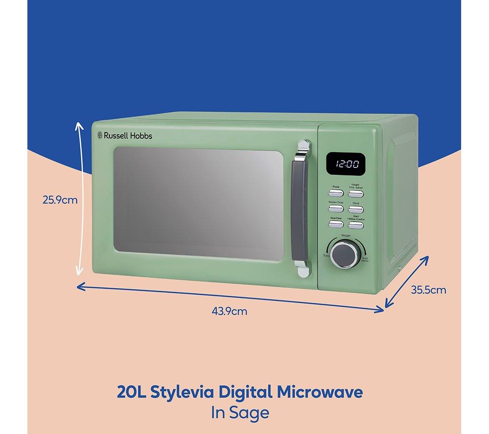 RUSSELL HOBBS Stylevia RHM2026SG Solo Microwave - Sage Green image number 4 of 14