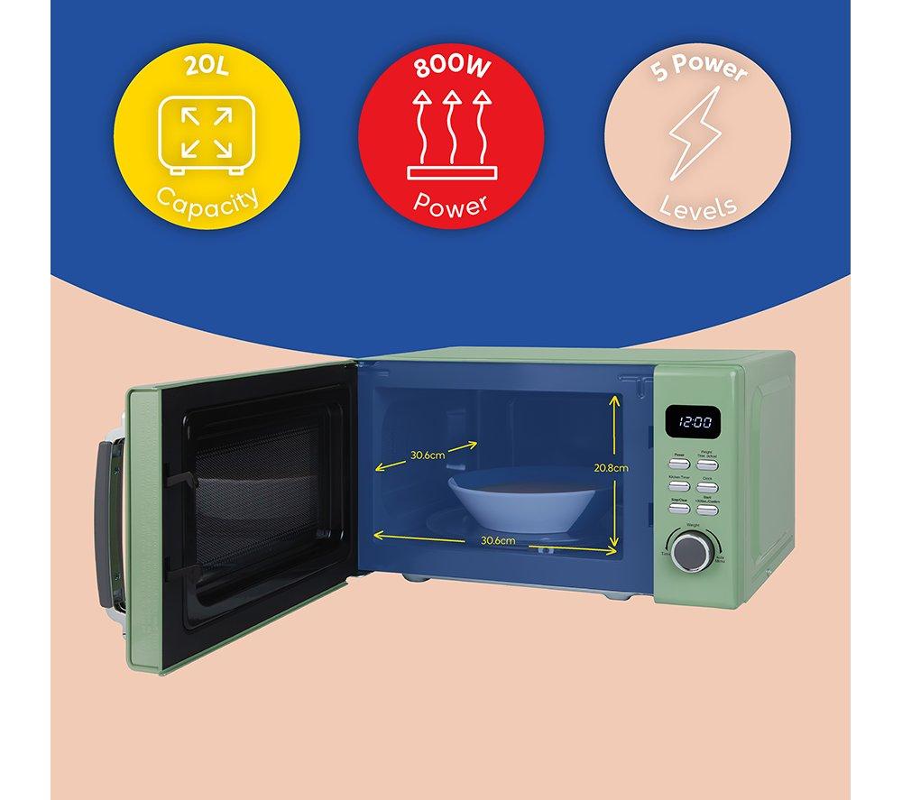 RUSSELL HOBBS Stylevia RHM2026SG Solo Microwave - Sage Green image number 14 of 14
