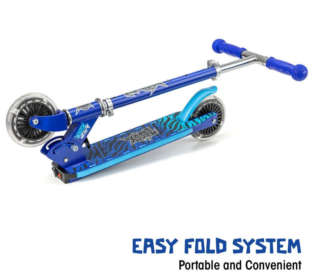 XOOTZ Wild Rider Tiger LED Kids Kick Scooter - Blue image number 6 of 9